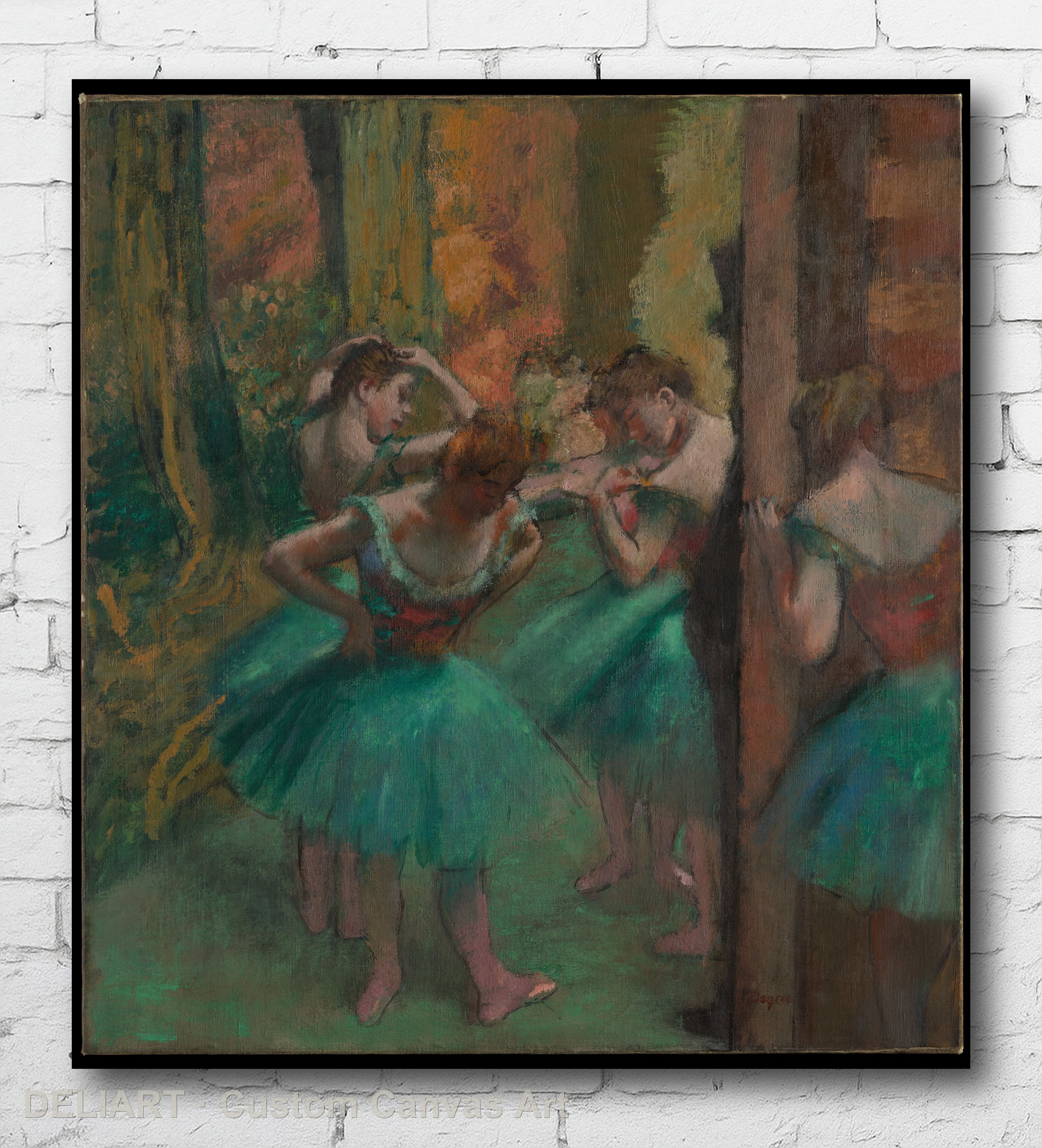 Dancers, Pink and Green by Edgar Degas - Impressionist Fine Art Canvas Wall Art Poster Print Vintage Home Decor Unframed