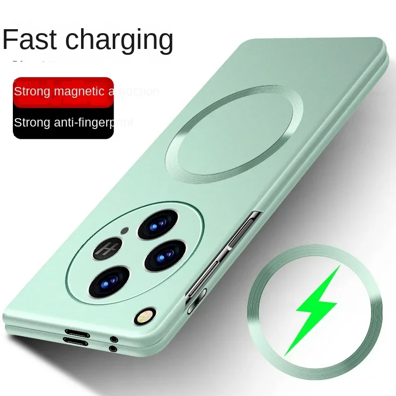 Funda de teléfono con cargador inalámbrico magnético Magsafe delgado para Oneplus Open 1 + Open Oppo Find N2, funda protectora dura ultrafina para cámara
