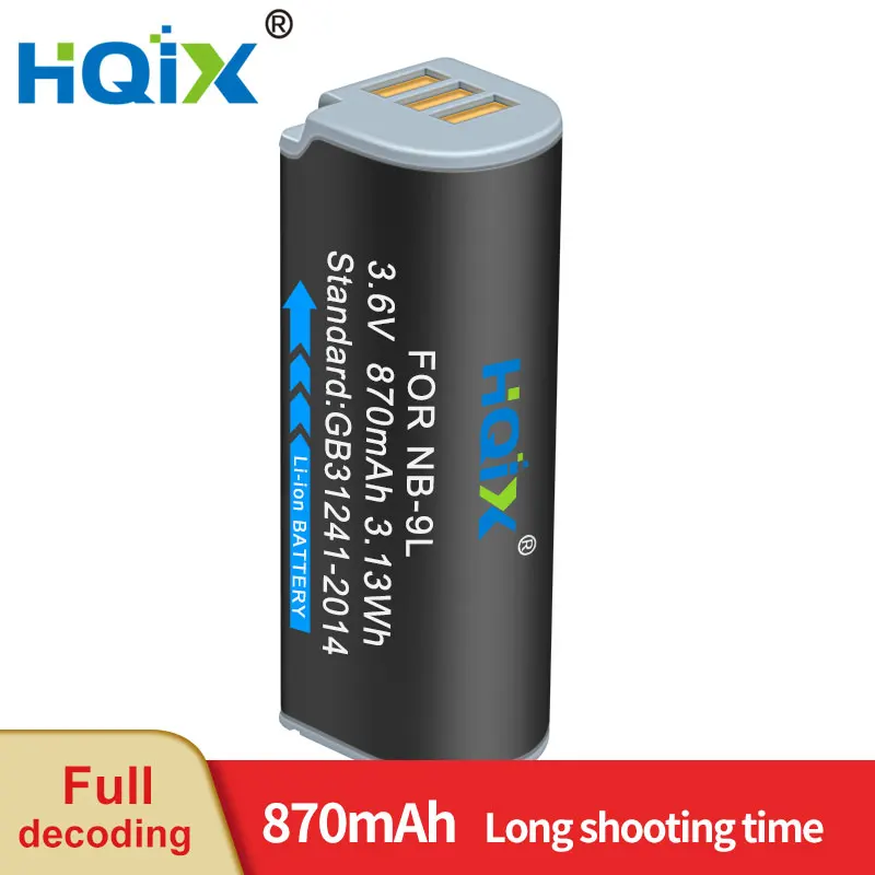 HQIX for Canon POWERSHOT N N2 510 SD4500 IS IXUS 1000  1100 500 HS IXY 50S camera NB-9L Charger Battery