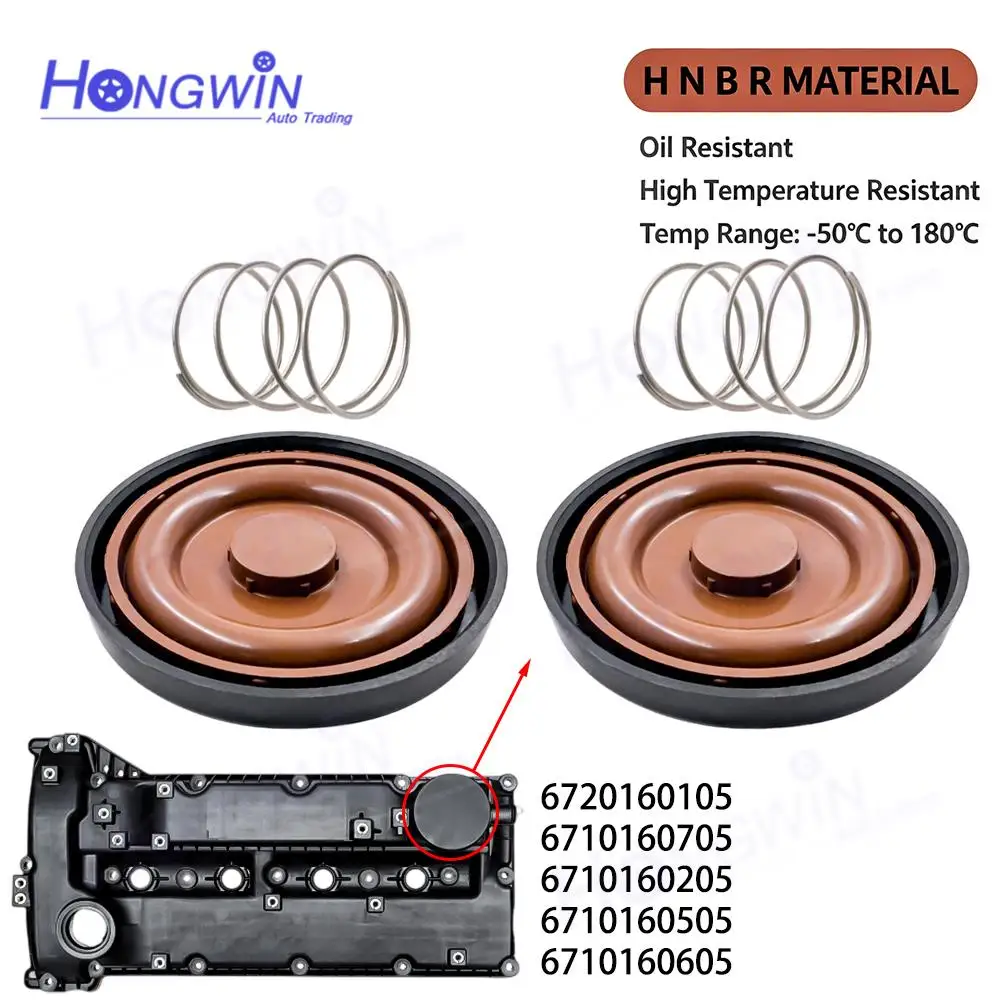 2pcs Cylinder Head Valve Cover 6720160105 For Ssangyong Korando Actyon Sports Rexton Rodius Musso 2.0T 2.2T D20DTF D22DTF Diesel