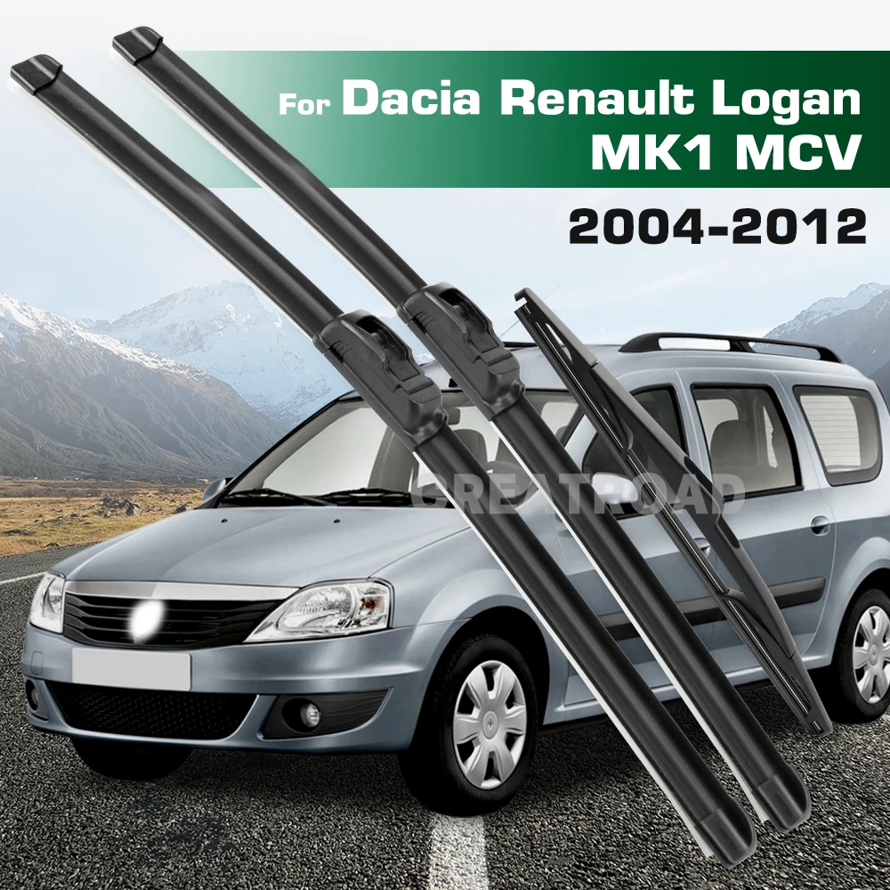 

GREATROAD Стеклоочиститель с левым и правым рулем, комплект передних и задних щеток стеклоочистителя для Dacia Renault Logan MK1 MCV 2004-2014, лобовое стекло, окно лобового стекла