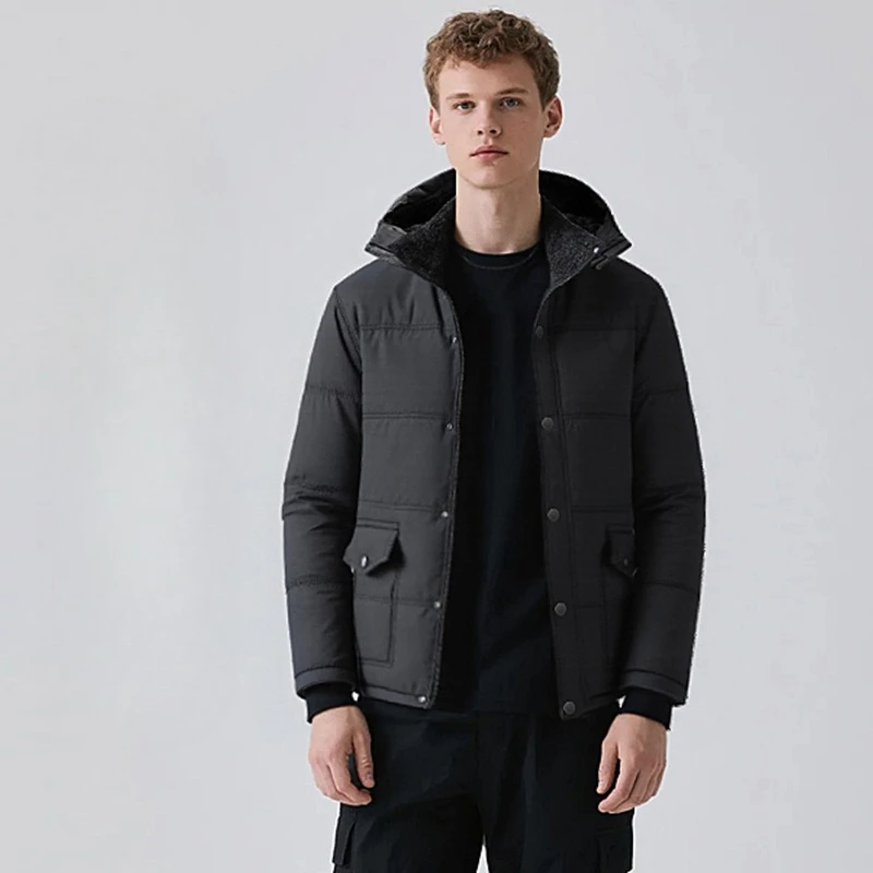 Winter Männer Warme Mit Kapuze Parkas Outdoor Winddicht Casual Männlichen Mantel Hohe Qualität Männer Schwarz Baumwolle Jacke mit Kapuze Verdickt