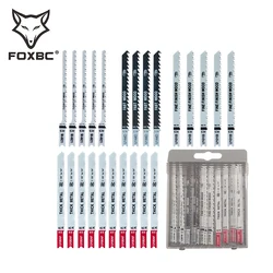 FOXBC U Shank zestaw wyrzynarek do drewna do cięcia metalu pasuje do obsługi Ryobi, czarny i Decker, Dewalt, bosch, obsługi makita, rzemieślnik 24 sztuk