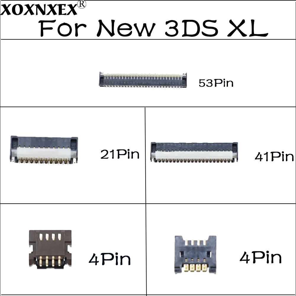 For  4Pin 21Pin 41Pin 53Pin FPC Female Socket Motherboard LCD Display Screen Flex Cable Clip Ribbon Connector For New 3DS LL XL