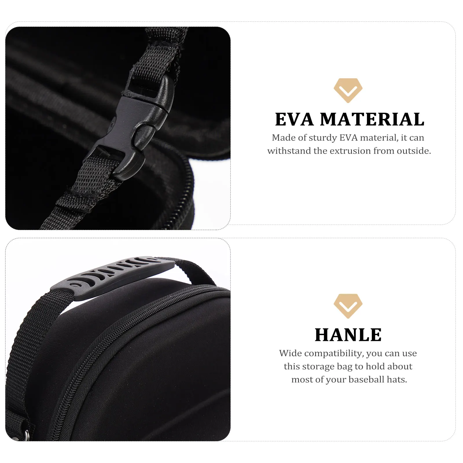 

Baseball Hat Case Black Hard Eva Premium Storage Box Breathable Baseball Caps Carrier Case Travel Organizer Hat Protective Box