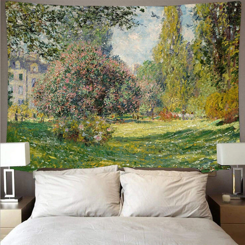 VIKAMA Monet Sailboat Riviera Tapestry, 6 Assorted Designs, Wall Hanging Art for Bedroom Living Room