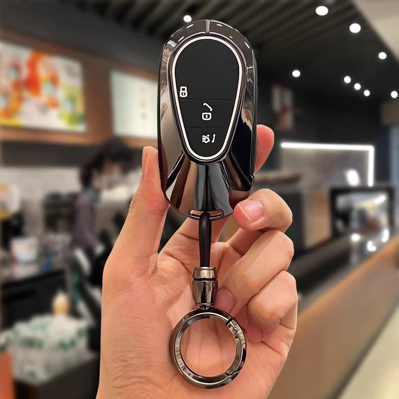 

Car Key Case Cover for Mercedes Benz 2022 C S Class W223 W206 S350 C260 C300 S400 S450 S500 Alloy Leather Shell Holder Protector