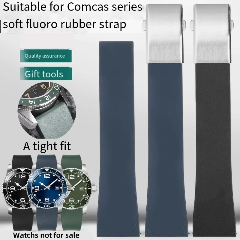 

For Longines V.H.P. Conquest 39 41mm Diving Bracelet Soft Quick Release FKM Strap Replace Strap 19mm 20mm 21mm 22mm watch band