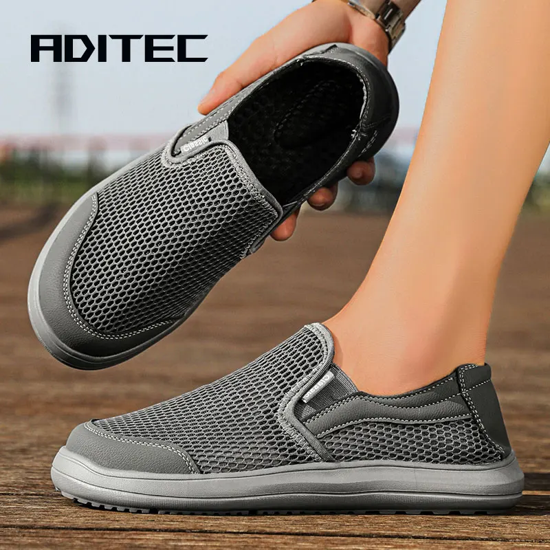 

Men's Lightweight Comfortable Mesh Breathable Running Shoes Slip-On Summer Walking Sneakers Easy Wear Casual Footwear