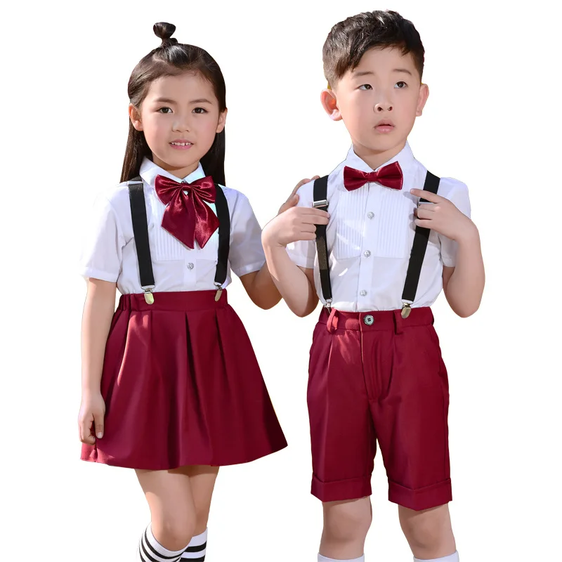 

Children Summer Short Sleeve Pants Formal Suits Stage Graduation Party Costumes Size 110-180 Teen Kids Handsome Wear Multi Color