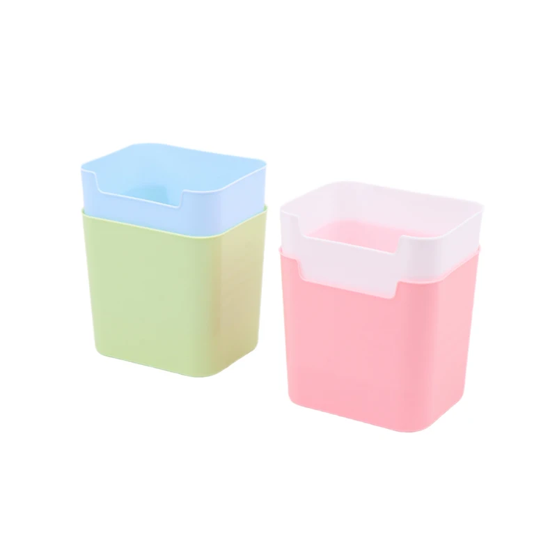 Large Capacity Pen Holder Solid Color Desktop Storage Box Creative Pencil Organizer Simple Stationery Box Office Supplies view 4