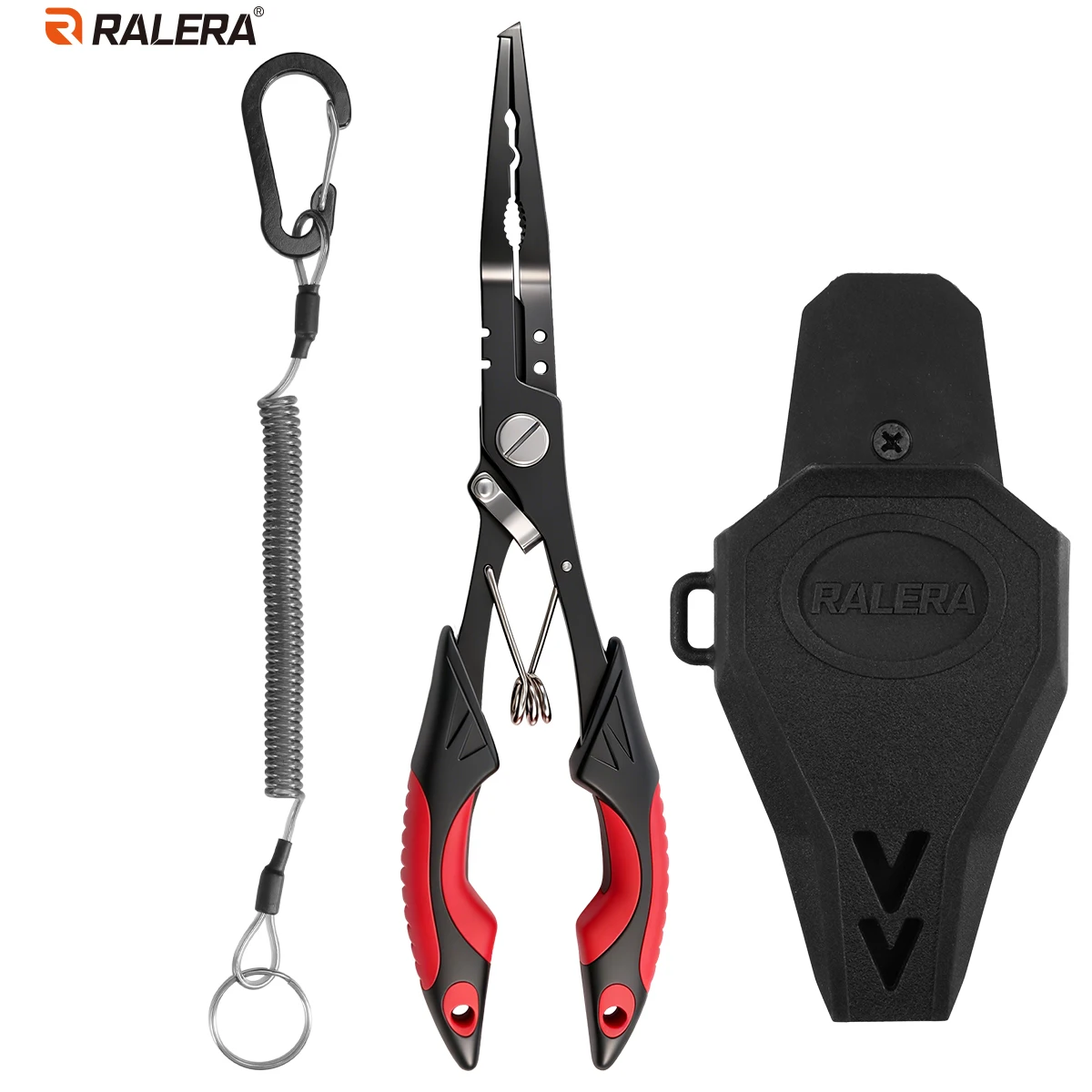 

Fishing Pliers Stainless Steel Multifunctional Fishing Plier Braid line Cutters Crimper Hook Remover With Sheath Lanyard Tools