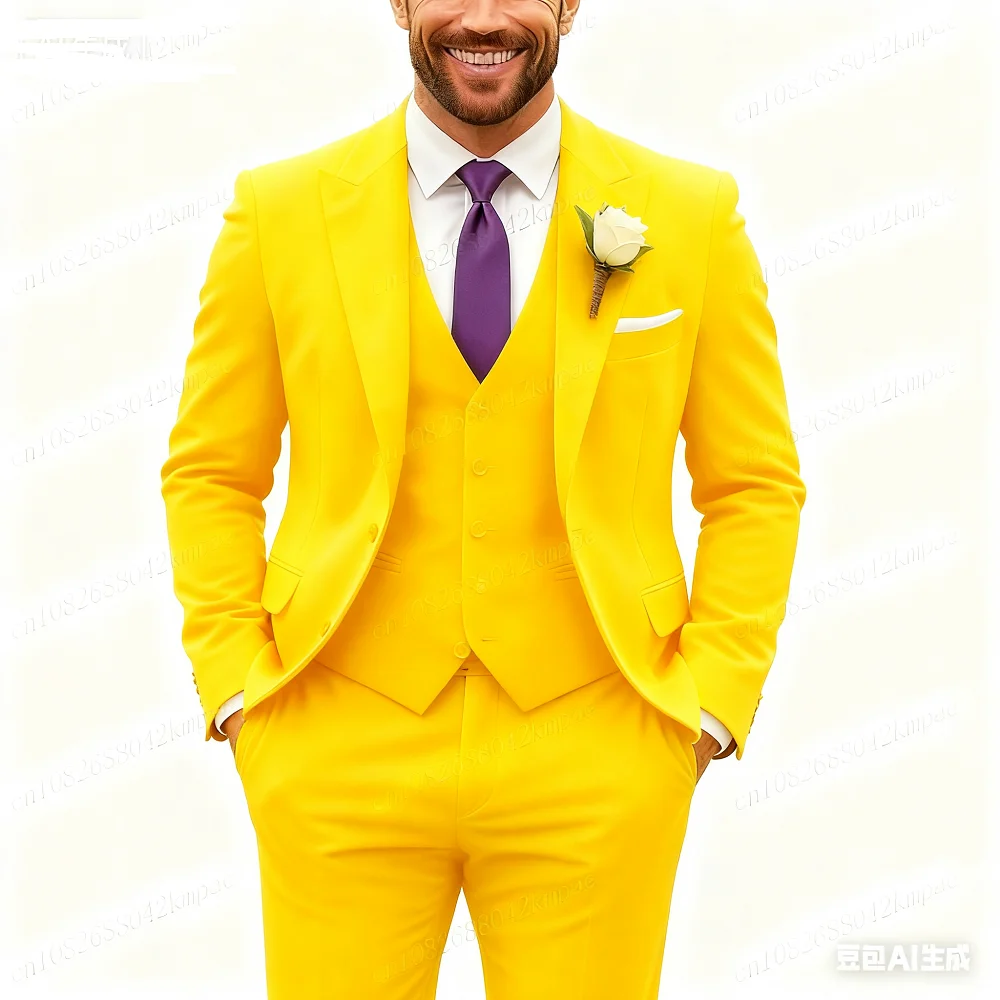 بدلة رسمية للرجال من المخمل الأرجواني مكونة من 3 قطع بدلة سوداء لحفلات الزفاف أفضل رجل لحفلات الكرة ملابس التدخين #6