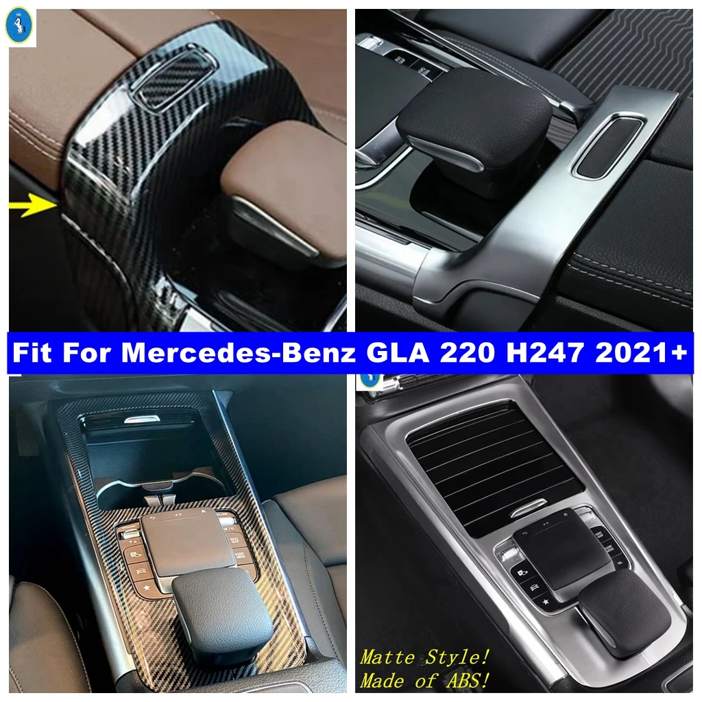 ABS Car Inner Armrest Box Switch / Gear Box Shift Decor Panel Cover Trim For Mercedes-Benz GLA 220 H247 2021 - 2024 Accessories