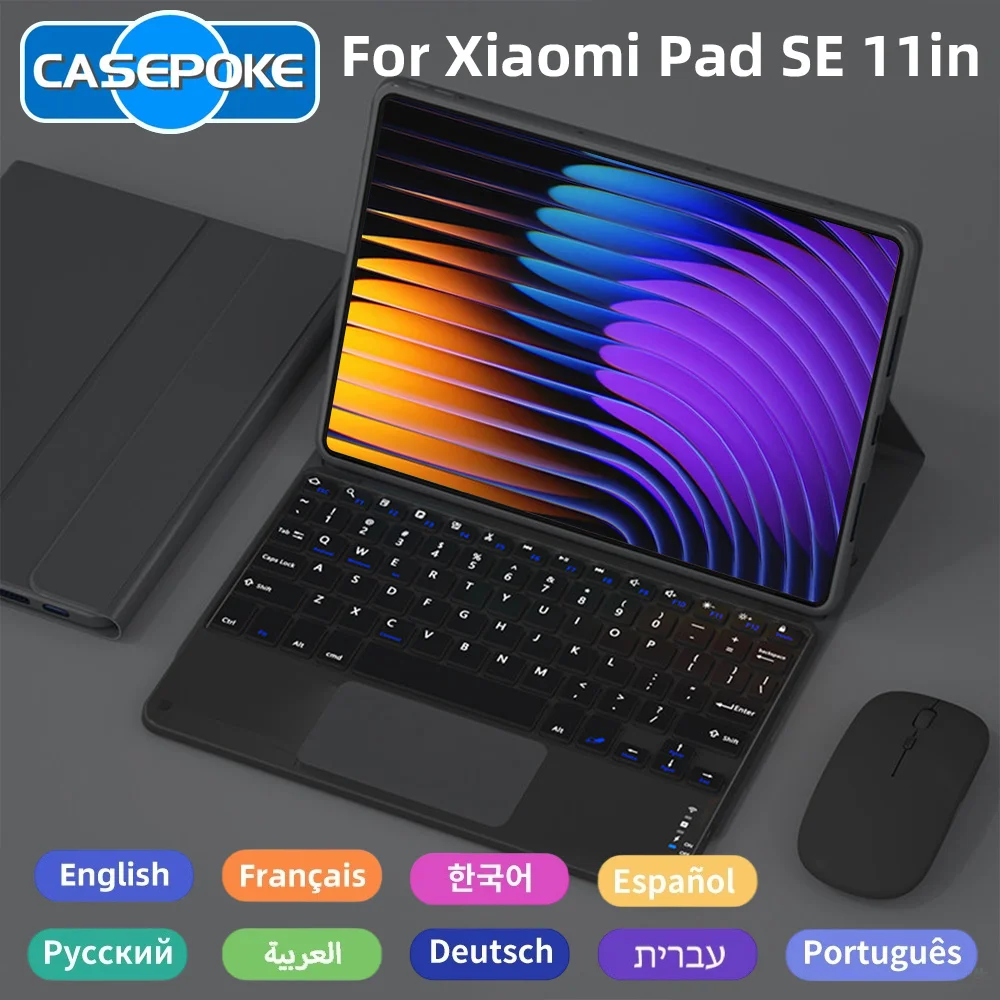 

НОВЫЙ смарт-чехол с клавиатурой и мышью Bluetooth для Xiaomi Redmi Pad SE 11-дюймовый чехол для планшета Redmi Pad SE 11-дюймовый чехол с клавиатурой