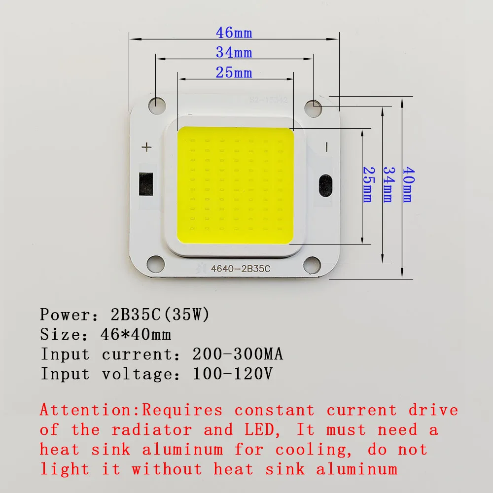 LED COB Chip 10W 25W 35W 50W dla majsterkowiczów reflektor reflektor żarówki diody prąd wejściowy 300MA Tandem chip cod biały ciepły biały