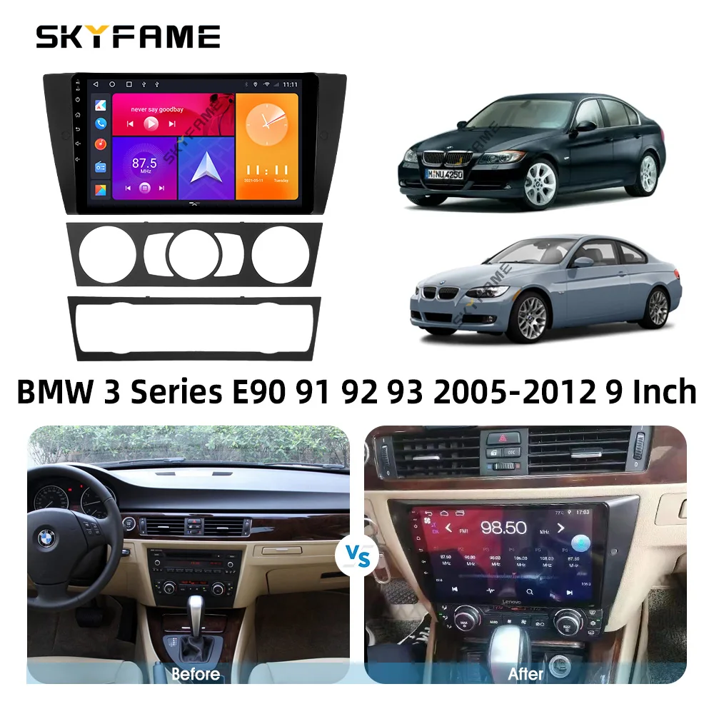 SKYFAME إطار السيارة فآسيا محول Canbus صندوق فك أندرويد راديو داش تركيب لوحة عدة لسيارات BMW 3 Series E90 91 92 93