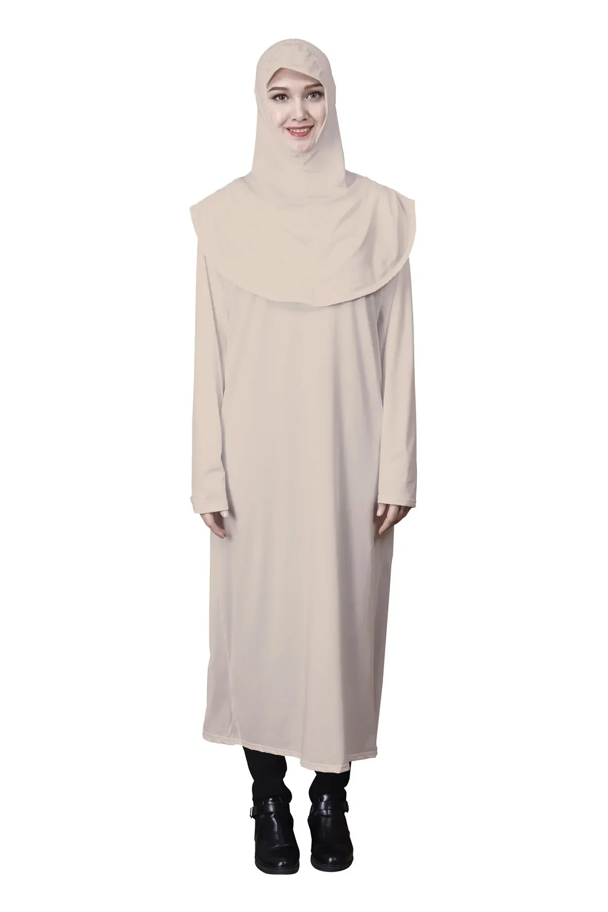 

Ramadan One Piece Prayer Abaya Hooded Dress Kaftan Muslim Women Robe Hijab Dress Robe Solid Color Islam Dubai Turkey Clothes
