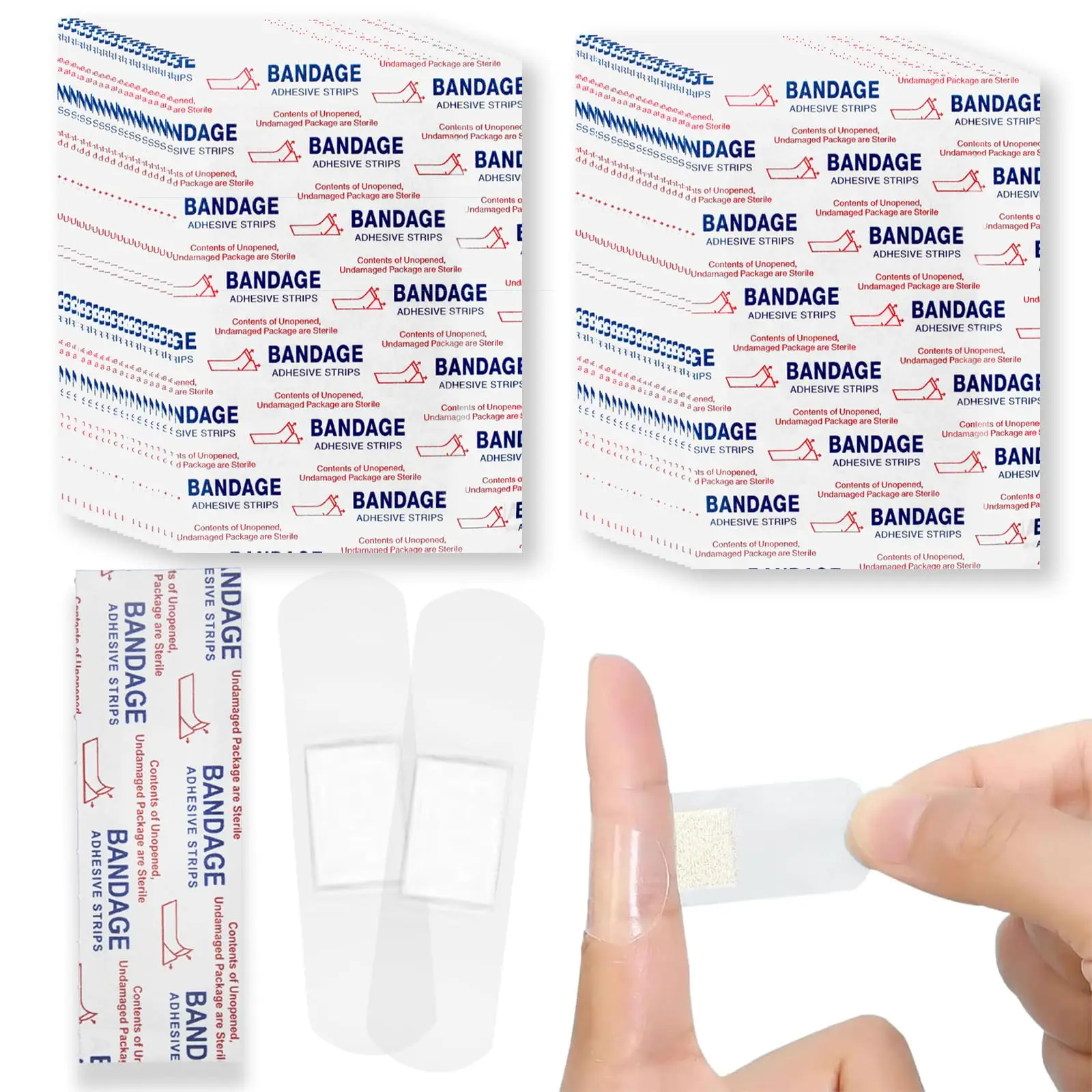 20/60/120Pcs 72*19mm Transparent PE Waterproof Bandage Clear Invisible Adhesive Breathable First Aid Strips for Minor Cut Scrape