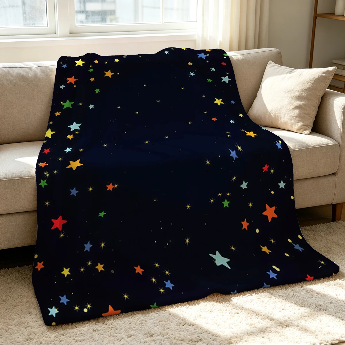 Star Fall Blanket Soft Cozy Throw for Sofa Bed Festive Holiday Decor Gift for Kids and Adults,Lightweight and Warm