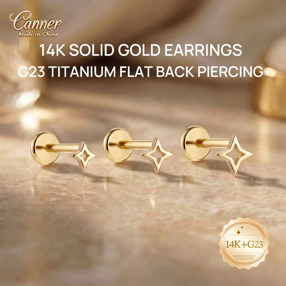 CANNER 14K Solid Gold Hollow S - đánh giá và giá Body Jewelry Hypoallergenic