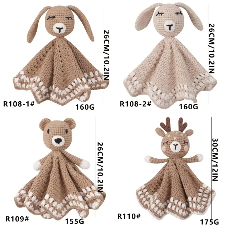 Handmade Cotton Baby Towel kawaii Knitted Bear Doll Newborns Security Comforters Blanket Baby Face Towel Soothing Towel Doudou