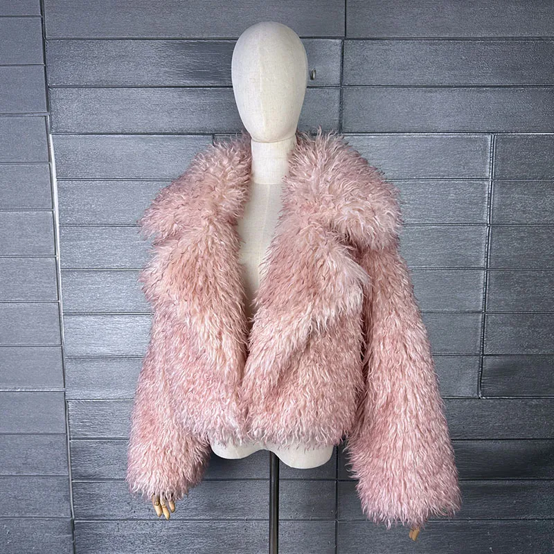 Abrigo de Piel Sintética para Mujer, Estilo Playa, Imitación Piel de Zorro, Novedad 2026, Abrigo de Invierno Casual para Mujer, H818