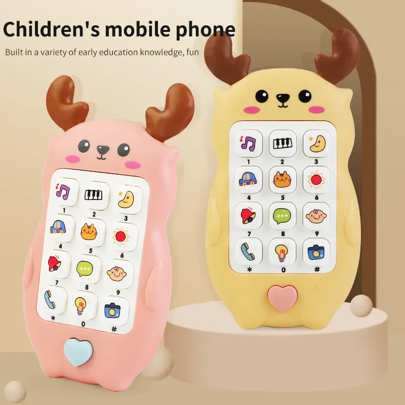 Mobile Phone Toys Montessori Educationtoys  Baby Can Chew on Light Music  Baby Early Education Puzzle Phone Toys for Kids Gift