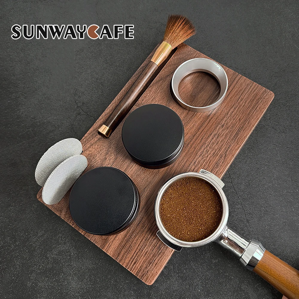 Walnut Wood Coffee Filter Tamper Holder Espresso Tamper Mat Stand Coffee Maker Support Base Rack Coffee Accessories for Barista