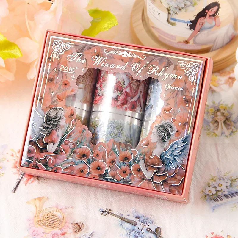 ملصقات شريطية من ميلوديك فيري لاند PET - لفة واشي ذات طابع مقطوع لتزيين المجلات والمخطط بنفسك