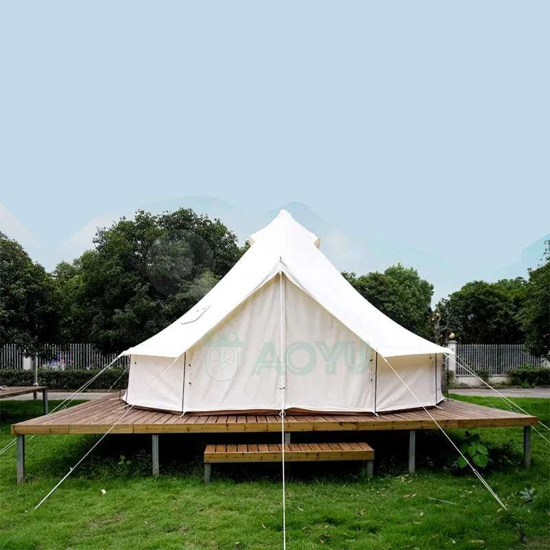 

AOYU 5m Family Camping Bell Tent Waterproof Outdoor Portable Yurt With Oxford Fabric One Bedroom Structure For Campsite