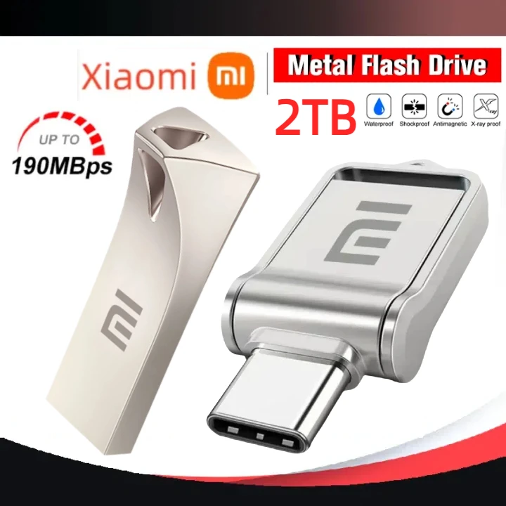 محركات أقراص فلاش USB معدنية من Xiaomi 2 تيرا بايت USB 3.0 بندريف عالية السرعة لنقل الملفات قرص U 512 جيجابايت 1 تيرا بايت محرك القلم نوع C عصا ذاكرة USB