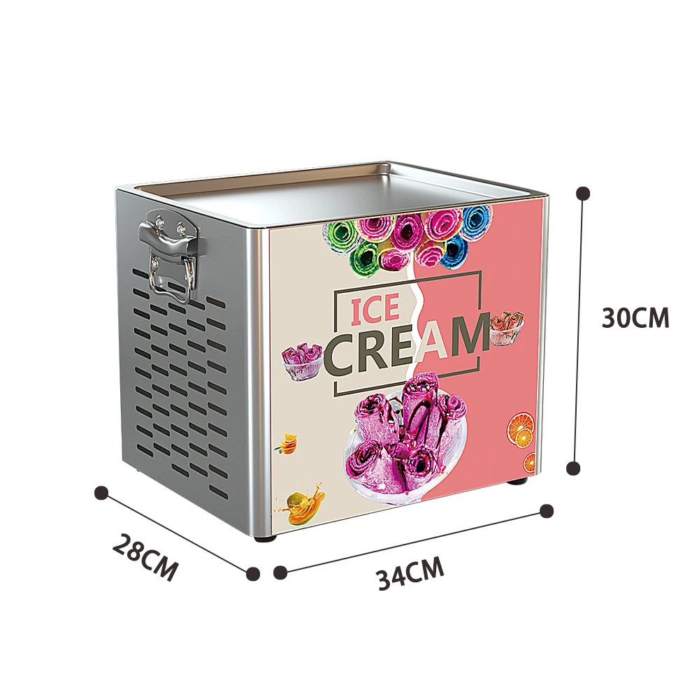 ITOP Commercial Freezer Tabletop Fried Ice Cream Roll Machine Electric Fried Ice Cream Yogurt Fruit Smoothie Machine 110-220V