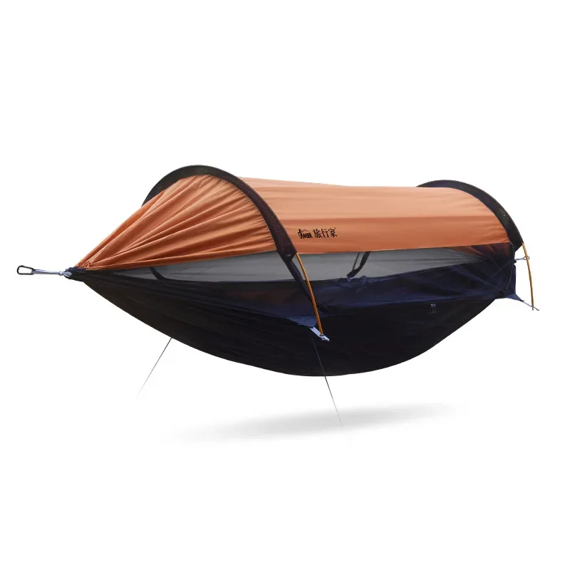 Outdoor anti rollover, sunshade and anti mosquito hammock, outdoor camping hammock with mosquito net