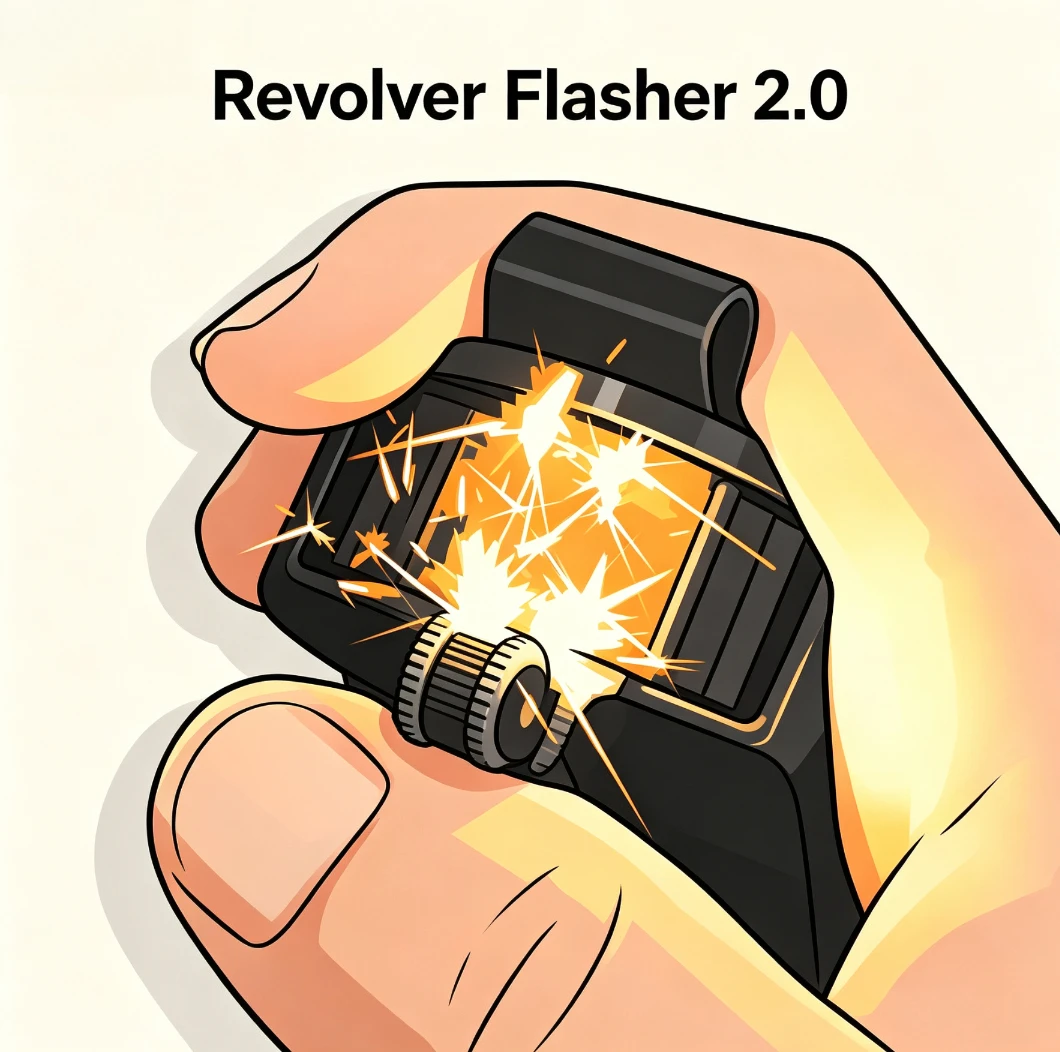 Professional Revolver Flasher 2.0 Magic Flash Prop 4 Shot System Stage Illusion Device Tricks Magician Close Up Party Games Show