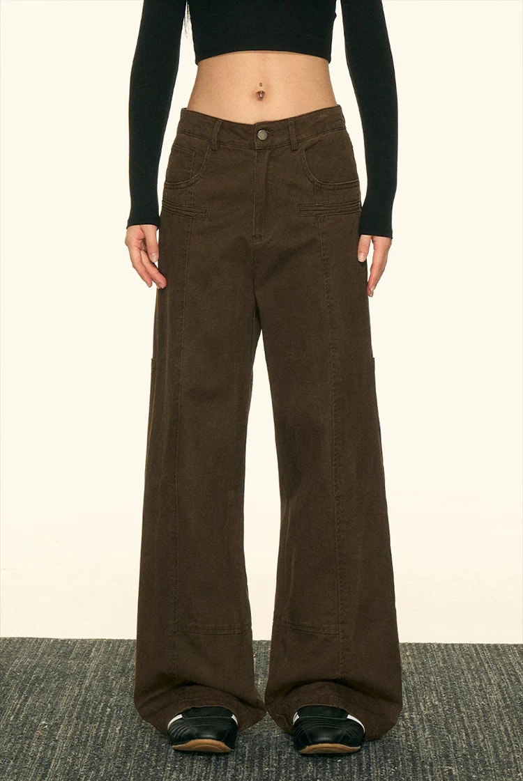 

Женские потертые джинсы Y2K, американская рабочая одежда, роскошные свободные прямые повседневные брюки в стиле ретро в стиле ретро