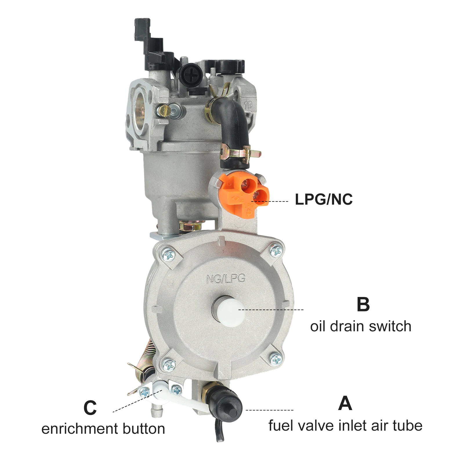 Imagem -05 - Gerador de Gasolina Kit Carburador Novo Acessórios 168f 170f 23kw 210 110 v v 42 mm 6.5hp Lpg 168 Conjunto