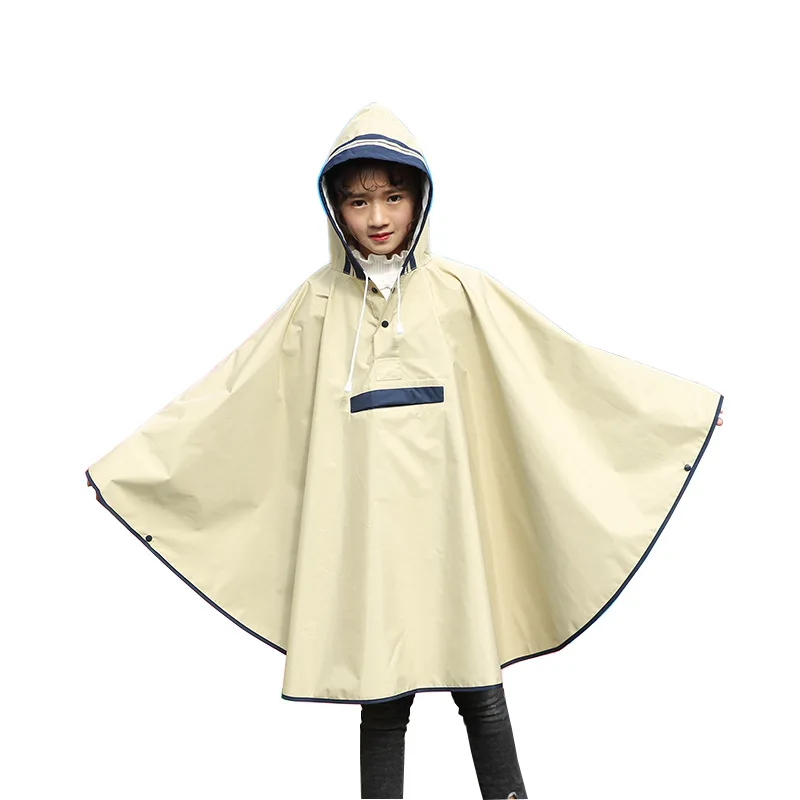 Children's raincoat cloak style school bags advanced Korean version primary children's poncho riding electric car raincoat