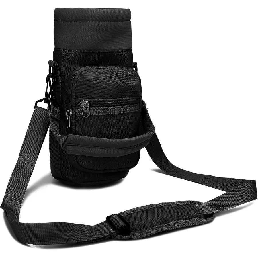 

Water Bottle Pouch MultiPurpose Hydration Waist Carrier Bag with Detachable Handle Strap Shoulder Strap