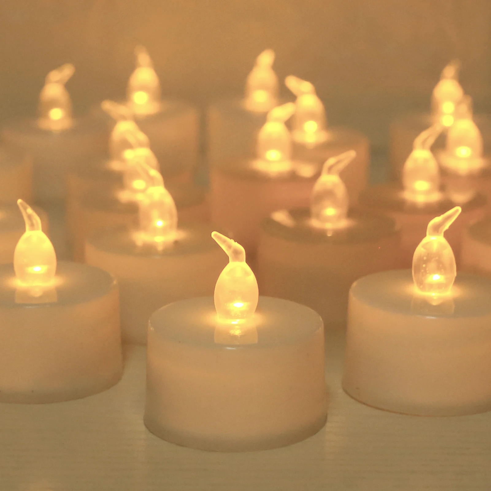 12/24 Pack Warm Yellow LED Flameless Flickering Tea Light Candles Battery Powered Perfect For Wedding Festival Xmas Decor ﻿ image 5