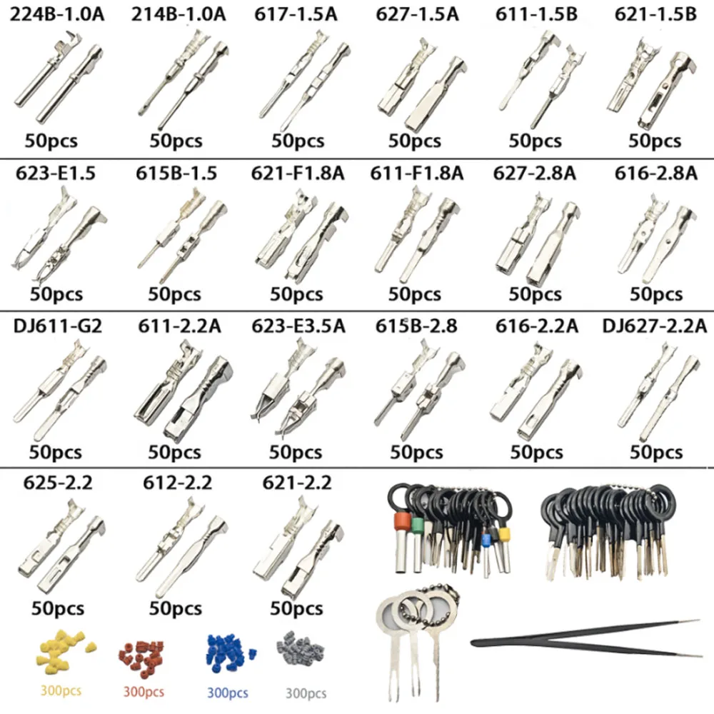 2291pcs Terminal Automotive pin Connector Car Electrical Wire Removal Non-Insulated Plug Male Female Pin Removal kit Wiring Butt