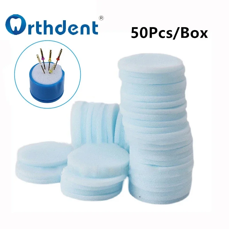 

50Pcs/Box Disposable Clean Sponge Soft Dental Endo Files Cleaning Foam Stand Replacement Sponges Dentist Teeth Whitening Tools