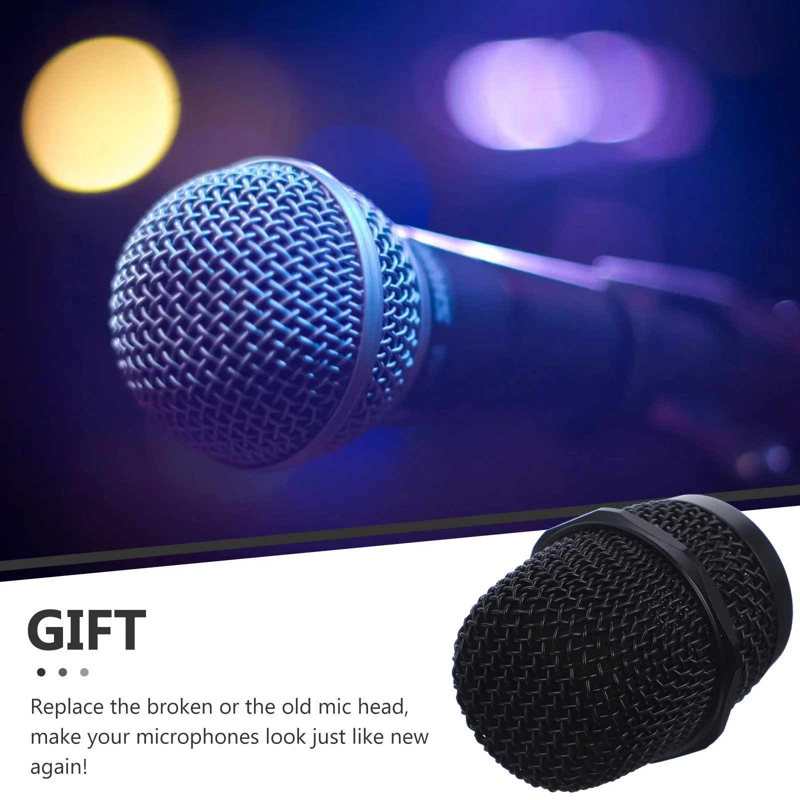 

Wireless Ball Head Replacement Metal Microphone Parts Durable Compatible With Bs-780 Bs-790 Accessories Mesh Head Grille For