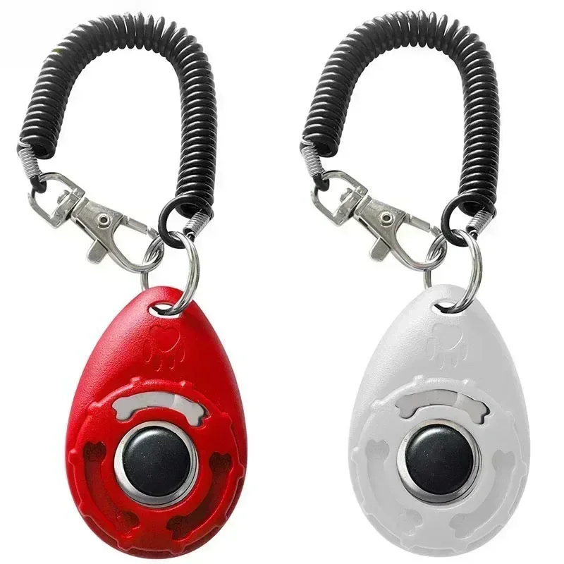 1PC Dog Training Clicker Pet Cat Plastic New Dogs Click Trainer Aid Tools Adjustable Wrist Strap Sound Key Chain Dog Supplies