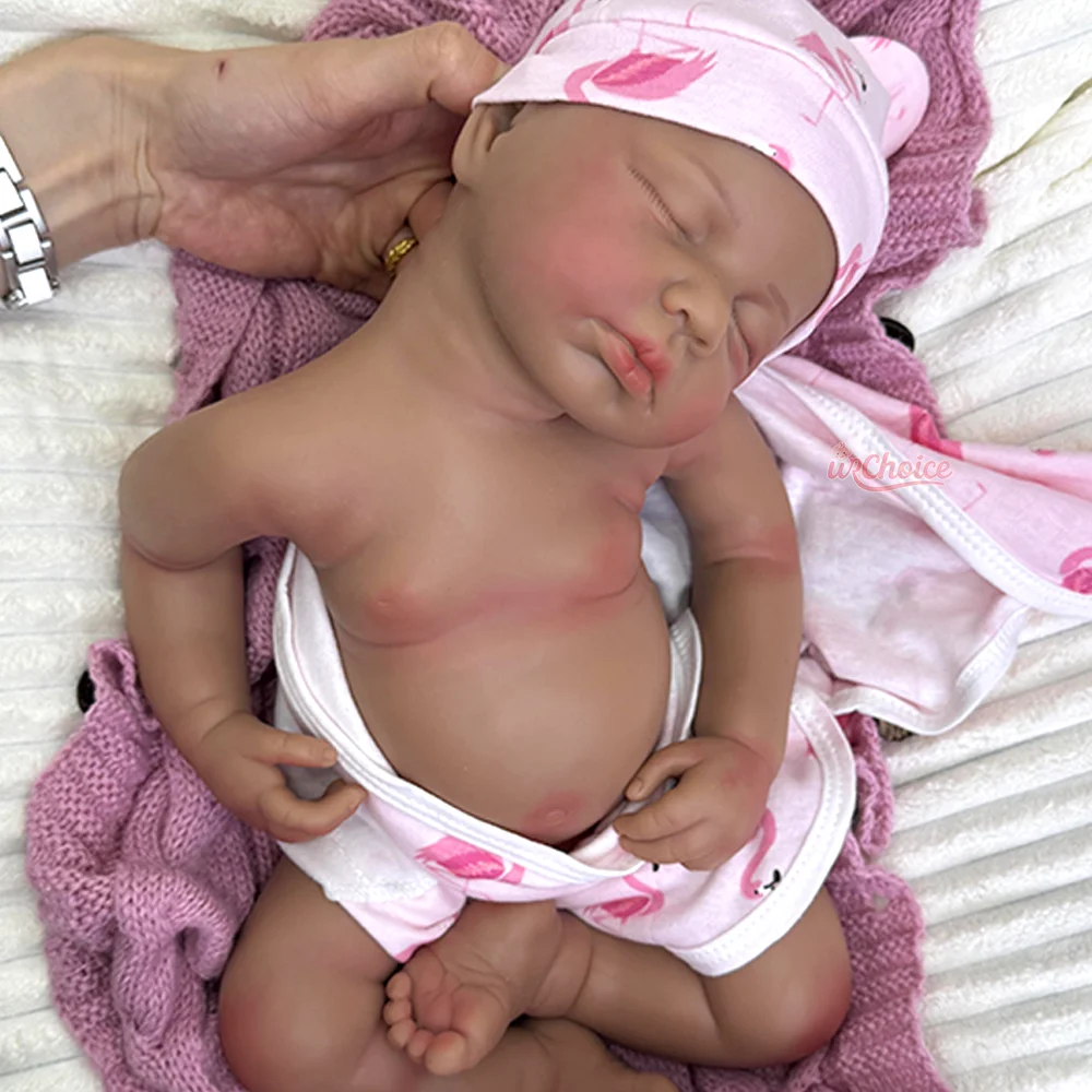 20 inch zachte siliconen pasgeboren baby zwarte pop herboren babypop handgemaakte zachte pasgeboren Bebe levensechte meisje en jongen kunstenaar collectie