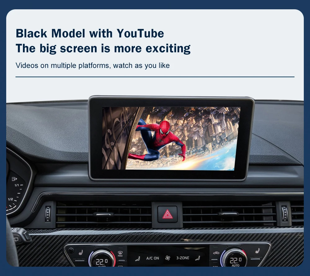Road Top Wireless CarPlay for Audi A4 B9 A5 Q5 Q7 2016-2019, with Android Auto Interface AirPlay Mirror Link Car Play Functions