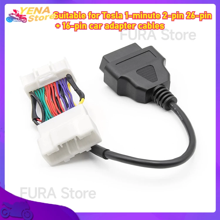 

Suitable for Tesla 1:2 26-pin + 16-pin cable connector OBD, suitable for Model 3Y OBD2 diagnostic tool automatic adapter