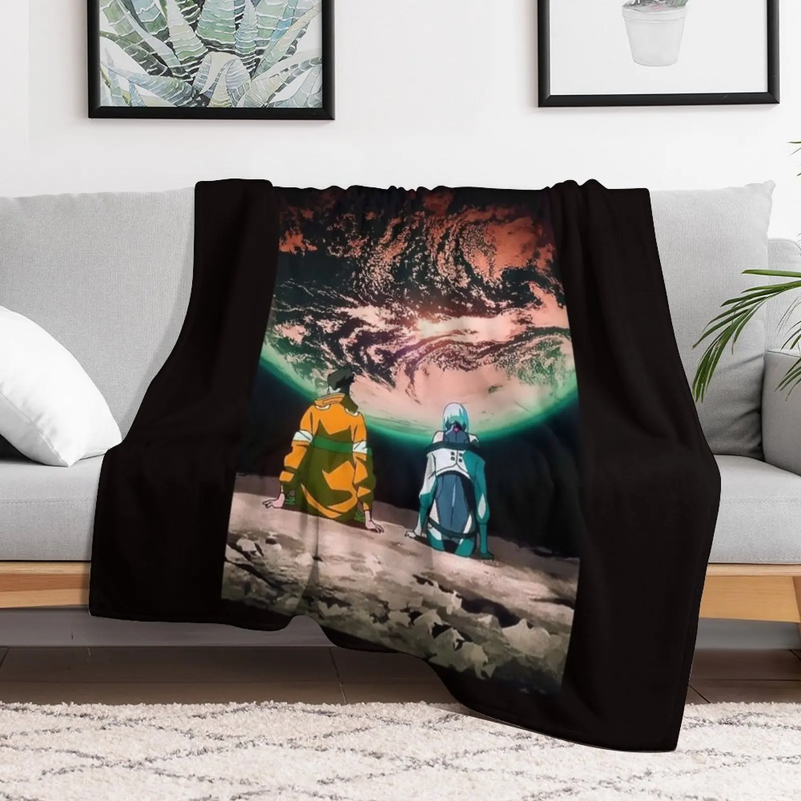 Cyberpunk Edgerunners David and Lucy full moon Throw Blanket Decorative Sofas sofa bed Retros Tourist Blankets