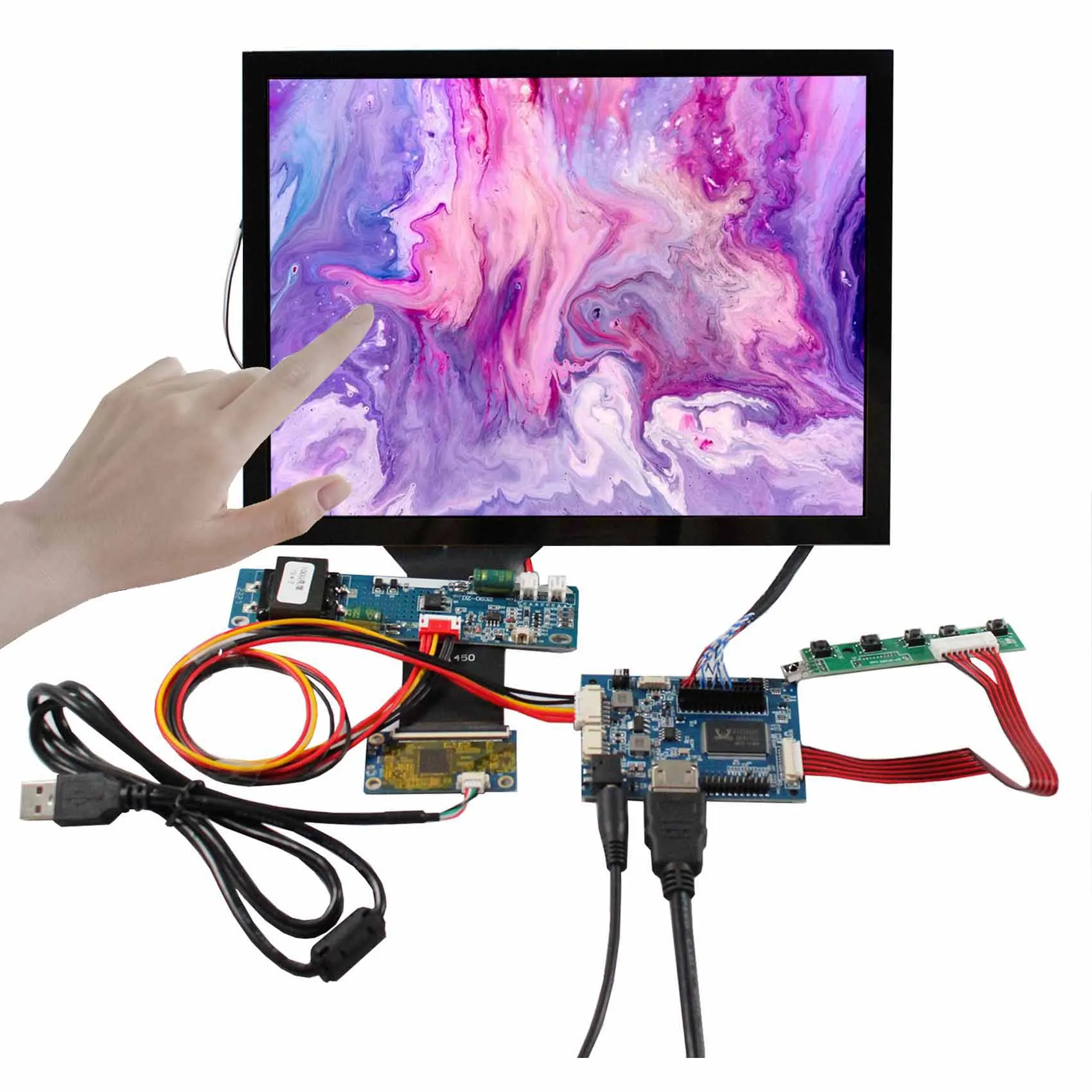 Custom Capacitive Touch Panel Portable Lcd Display Screen 500Nits 10.4