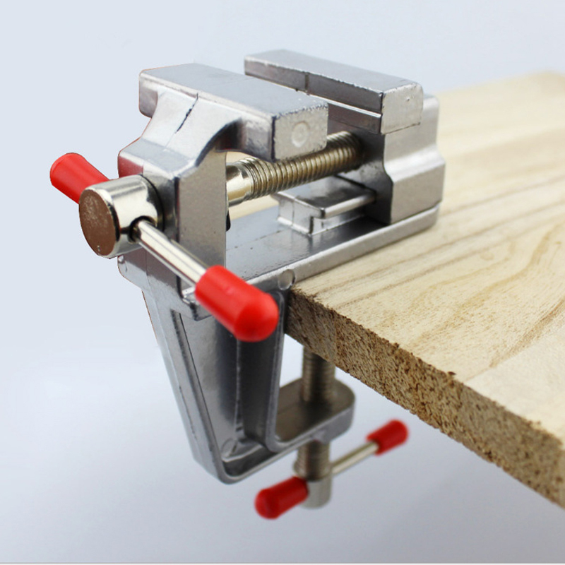  Mini Bench Vise Muliti-Funcational 3.5" Aluminum Miniature Small Jewelers Hobby Clamp On Table Flat Pliers Tool Vice 